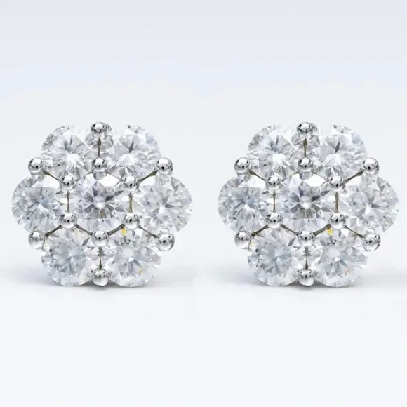 7ct total moissanite earrings 3.5ct each earring - Picture 6 of 10